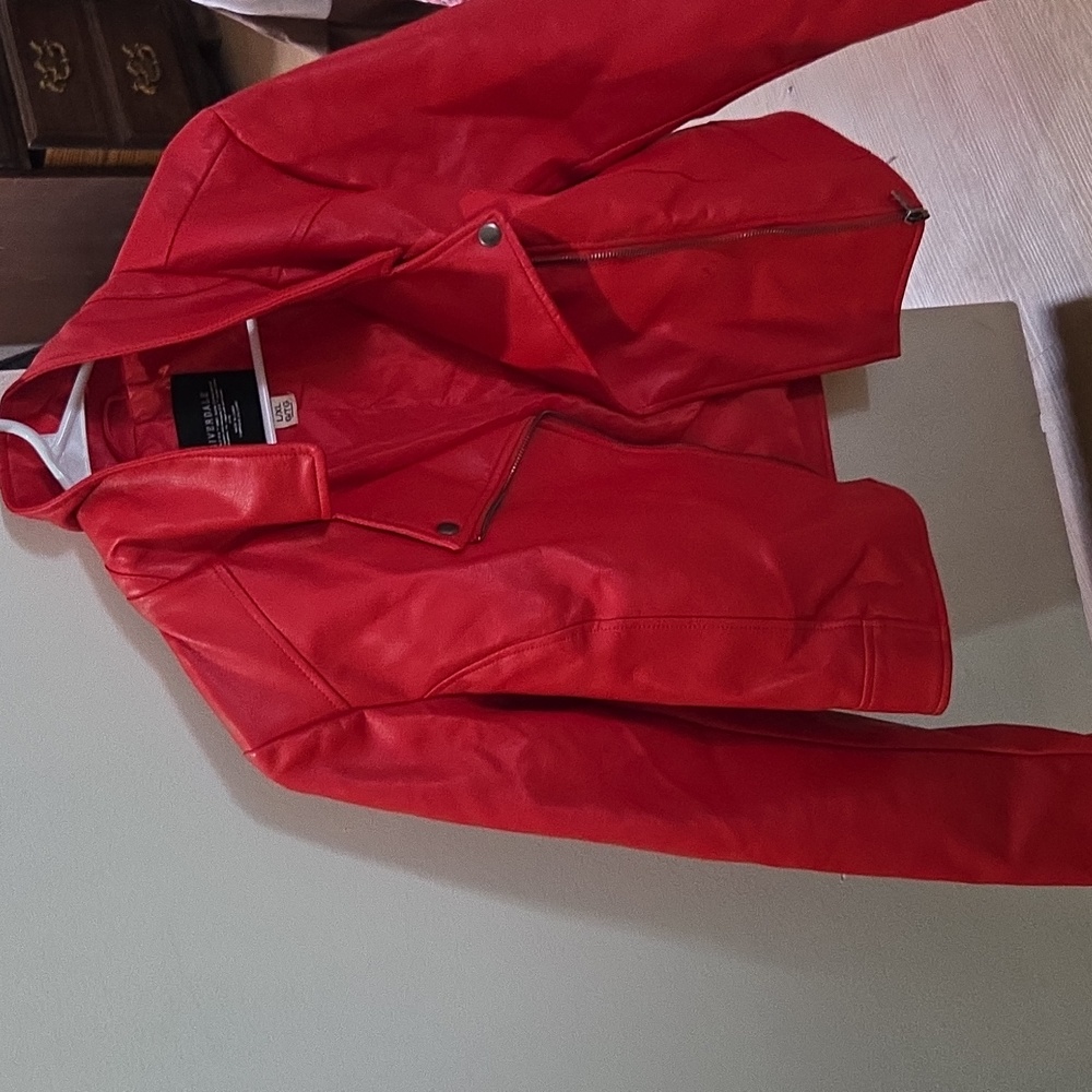 Vibrant Red Leather Jacket